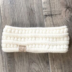 C.C. Kids Ivory Winter Ribbed Headwear